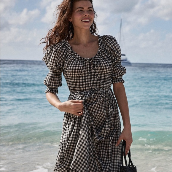 Doen Ischia Black and White Gingham Maxi Dress - Picture 4 of 8